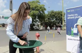 Új ivókútnál olthatjuk szomjunkat a Búza téren 